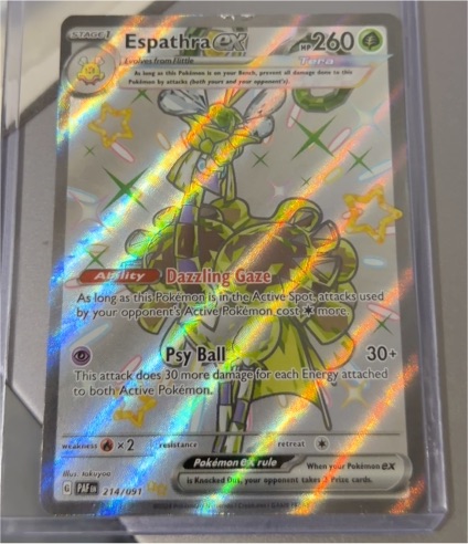 2023 Pokemon Paldean Fates #214 Espathra ex — front