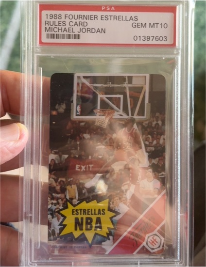 1988 Fournier Estrellas Rules Card Michael Jordan — front
