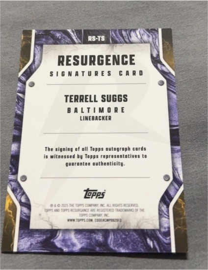 2024 Topps Resurgence Resurgence Signatures #RS-TS Terrell Suggs — front