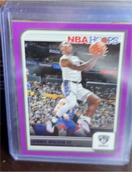 2023-24 Panini NBA Hoops #110 Lonnie Walker IV Purple Parallel — front