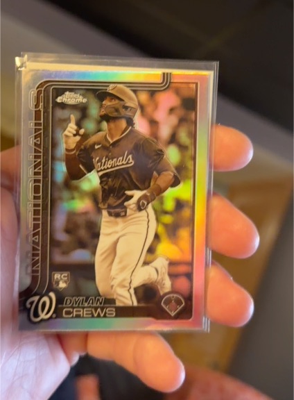 2025 Topps Chrome #146 Dylan Crews Sepia Refractor RC Washington Nationals — front
