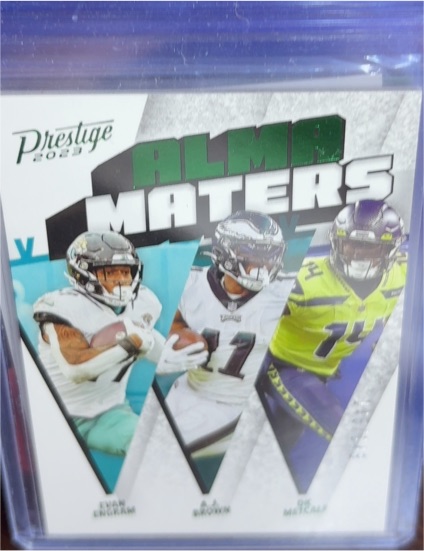 2023 Panini Prestige #AM-18 Alma Maters A.J. Brown / DK Metcalf / Evan Engram — front
