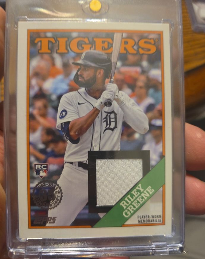 2023 Topps Series 1 1988 Topps Relic #88R-RG Riley Greene — front