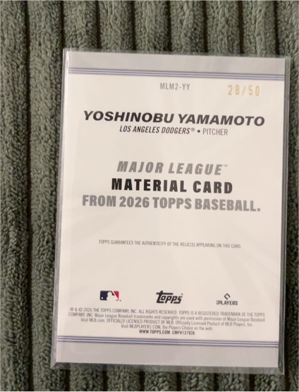 2026 Topps Flagship Collection #72 Yoshinobu Yamamoto — front