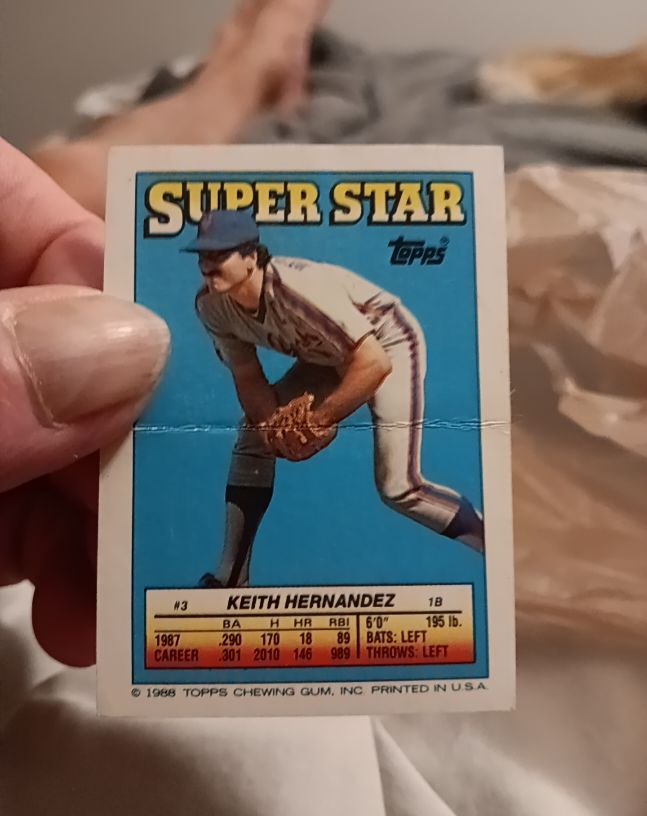 1988 Topps Super Star #3 Keith Hernandez — front