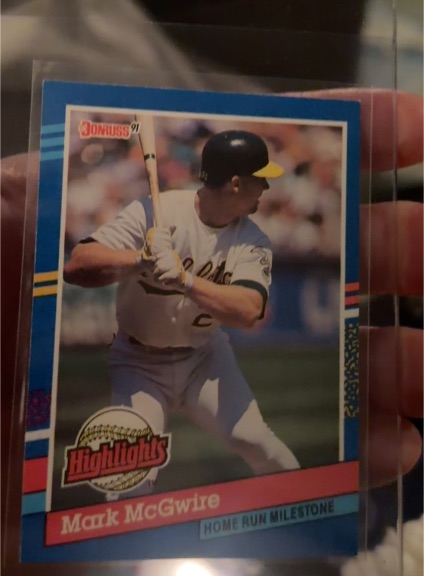 1991 Donruss #BC-9 Mark McGwire Highlights Home Run Milestone — front