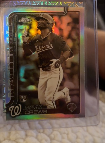 2025 Topps Chrome #146 Dylan Crews Sepia Refractor RC Washington Nationals — front