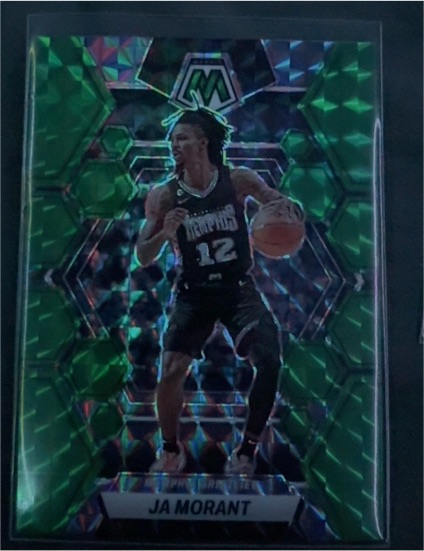2022-23 Panini Mosaic #82 Ja Morant Green Mosaic Prizm — front