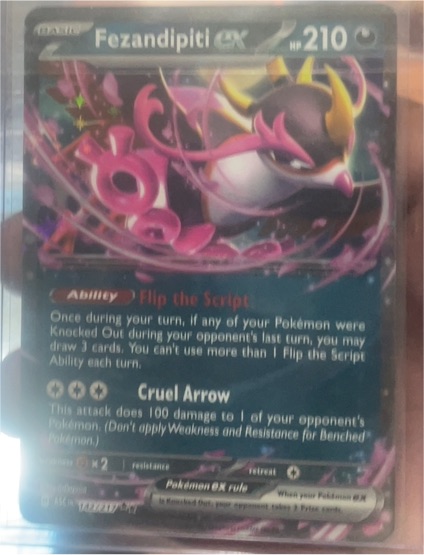 2023 Pokémon TCG Fezandipiti EX #142/217 — front