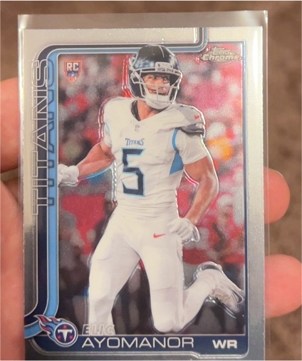 2025 Topps Chrome #336 Elic Ayomanor Rookie Card — front