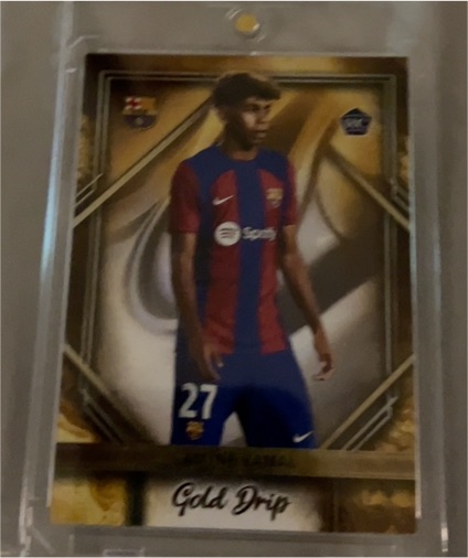 2024 Topps FC Barcelona #GD-5 Lamine Yamal Gold Drip — front