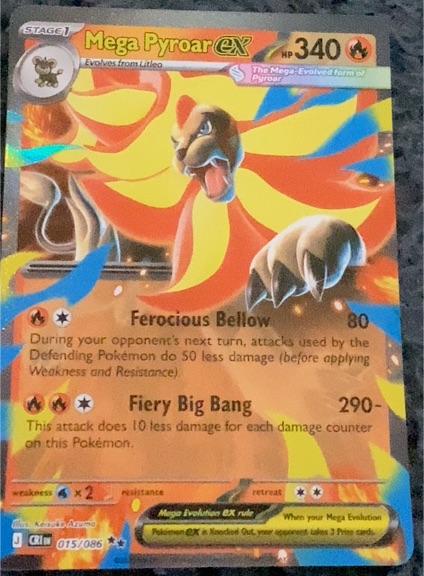 2015 The Pokémon Company Mega Pyroar EX 015/086 — front