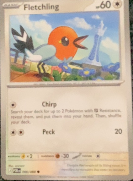 2016 Pokémon Perfect Order #066 Fletchling — front