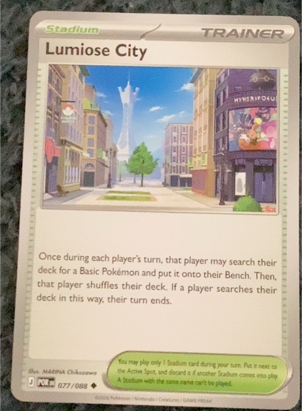 2016 Pokémon Perfect Order #077 Lumiose City — front