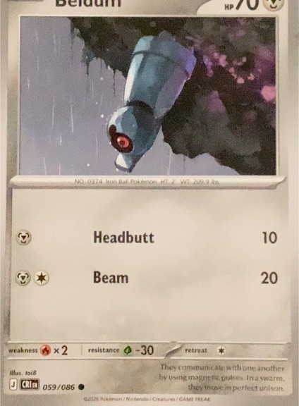 Pokemon ME04: Chaos Rising #059/086 Beldum — front