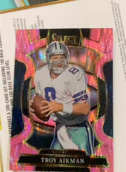 2025 Panini Select #100 Troy Aikman Pink Shock Prizm — front