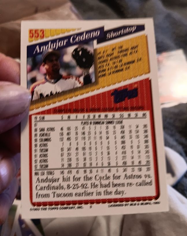 1993 Topps #553 Andujar Cedeno — front