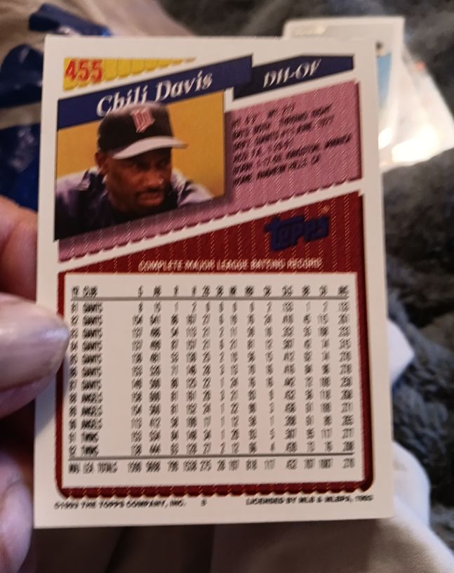 1993 Topps #455 Chili Davis — front