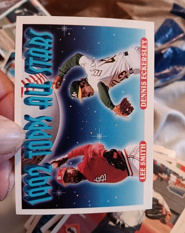 1993 Topps #411 Dennis Eckersley / Lee Smith 1992 Topps All Stars — front
