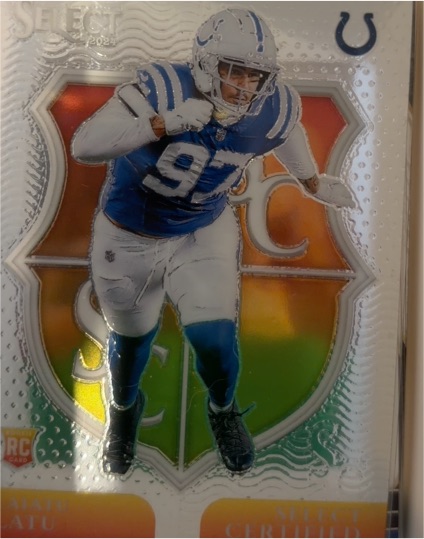 2024 Panini Select #15 Laiatu Latu Select Certified Indianapolis Colts RC — front