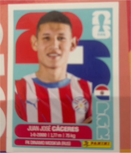 2026 Panini FIFA World Cup Sticker #PAR 6 Juan José Cáceres — front
