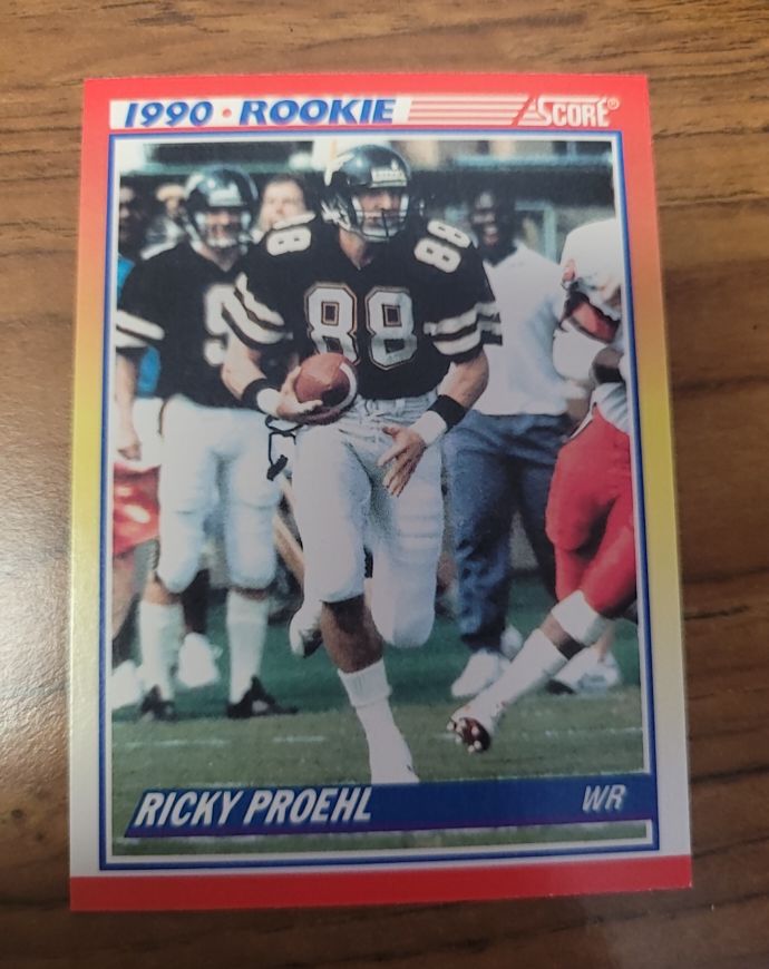 1990 Score #654 Ricky Proehl — front