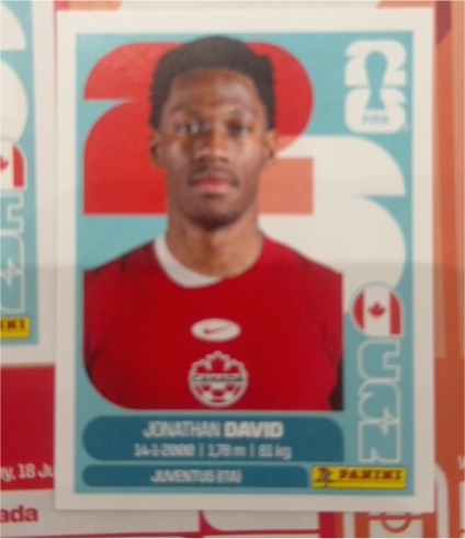 2026 Panini FIFA World Cup Sticker #CAN 20 Jonathan David — front