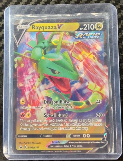 2021 Pokemon SWSH #147 Rayquaza V — front