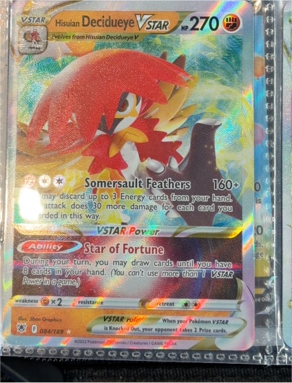 2022 Pokémon Astral Radiance #084 Hisuian Decidueye VSTAR — front
