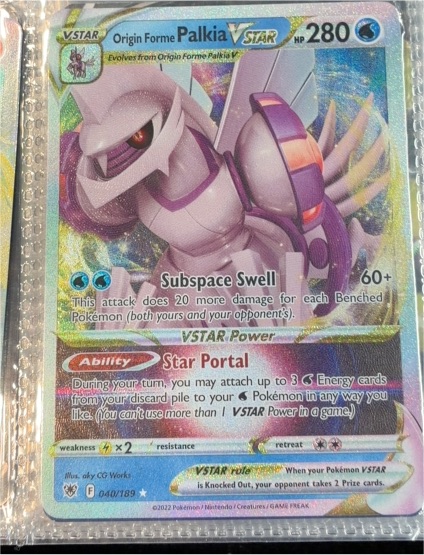 2022 Pokémon Astral Radiance #040/189 Origin Forme Palkia VSTAR — front