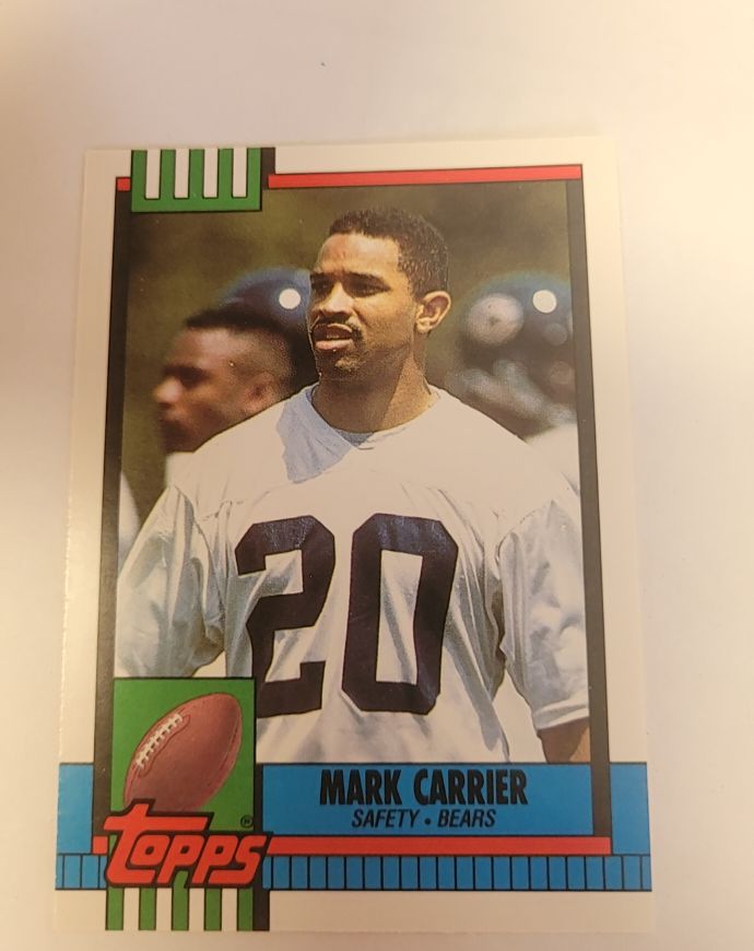 1990 Topps Traded #29T Mark Carrier Rookie RC Chicago Bears — front