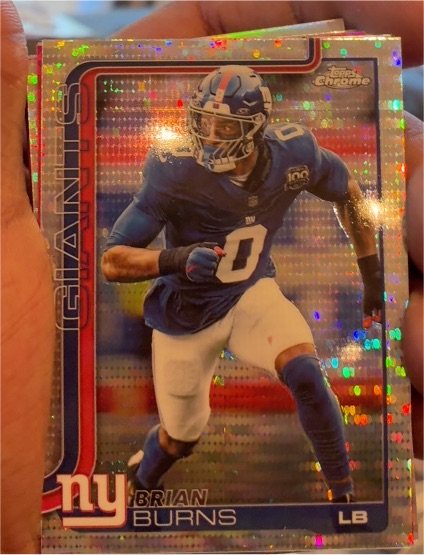 2025 Topps Chrome #234 Brian Burns Pulsar Refractor New York Giants — front