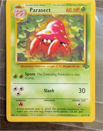 1999 Pokémon Jungle #41 Parasect — front