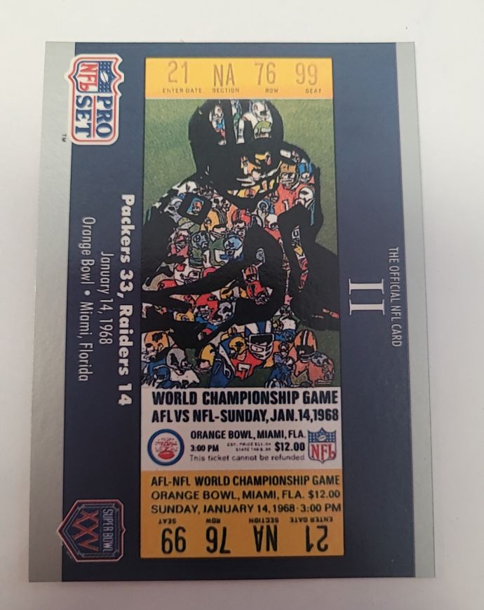 1990 Pro Set Super Bowl II #2 Packers Raiders — front