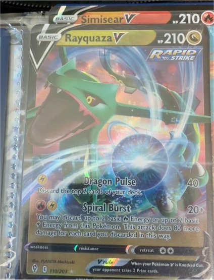2021 Pokémon Evolving Skies #110 Rayquaza V — front