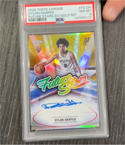 2025 Topps Chrome #FS-DH Dylan Harper Future Stars AU-Gold Refractor — front