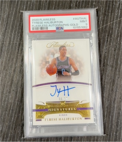 2020 Panini Flawless #AUT-HAL Tyrese Haliburton — front