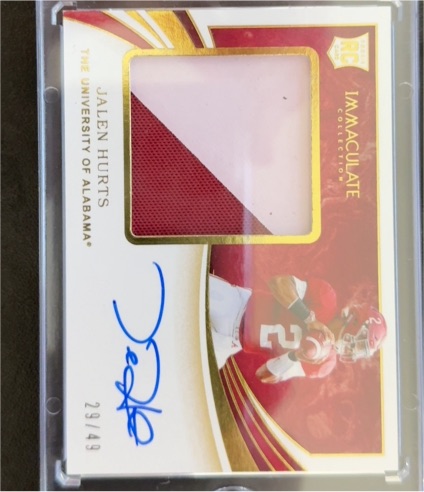 2020 Panini Immaculate Collection Collegiate #149 Jalen Hurts — front
