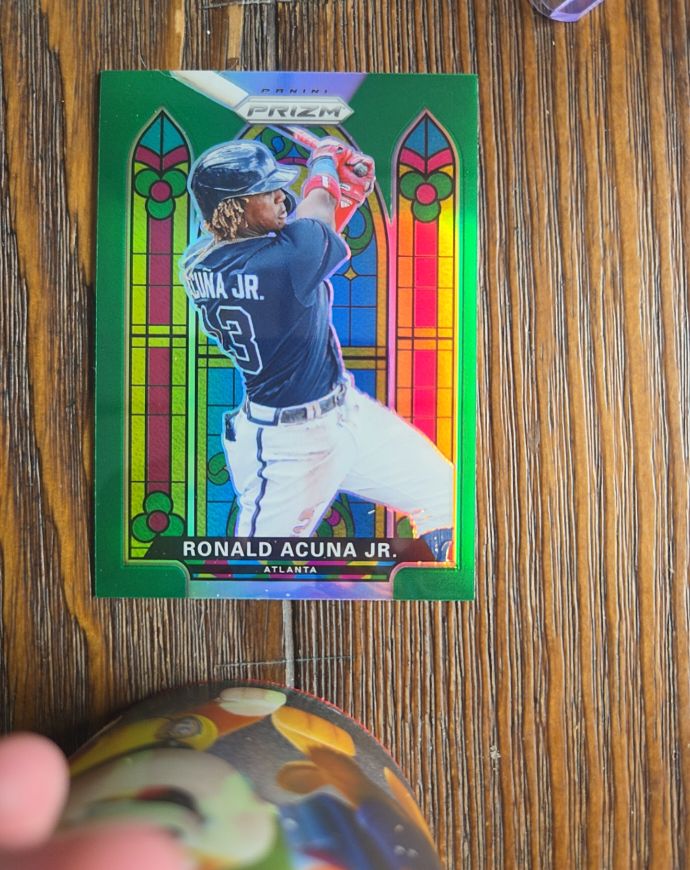 2021 Panini Prizm Stained Glass #SG-4 Ronald Acuña Jr. — front