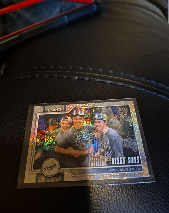 2026 Topps Series 2 #642 Risen Sons Shohei Ohtani, Yoshinobu Yamamoto, Roki Sasaki — front