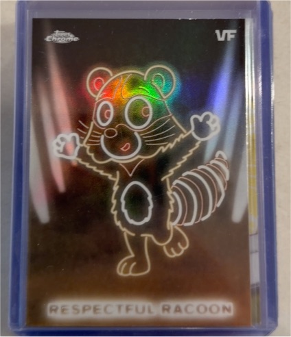2026 Topps Chrome VeeFriends #NE-18 Respectful Racoon Neon Lights — front