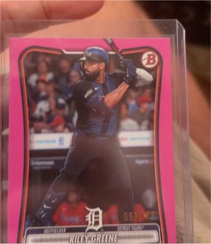2026 Bowman #48 Riley Greene Pink Border Parallel — front