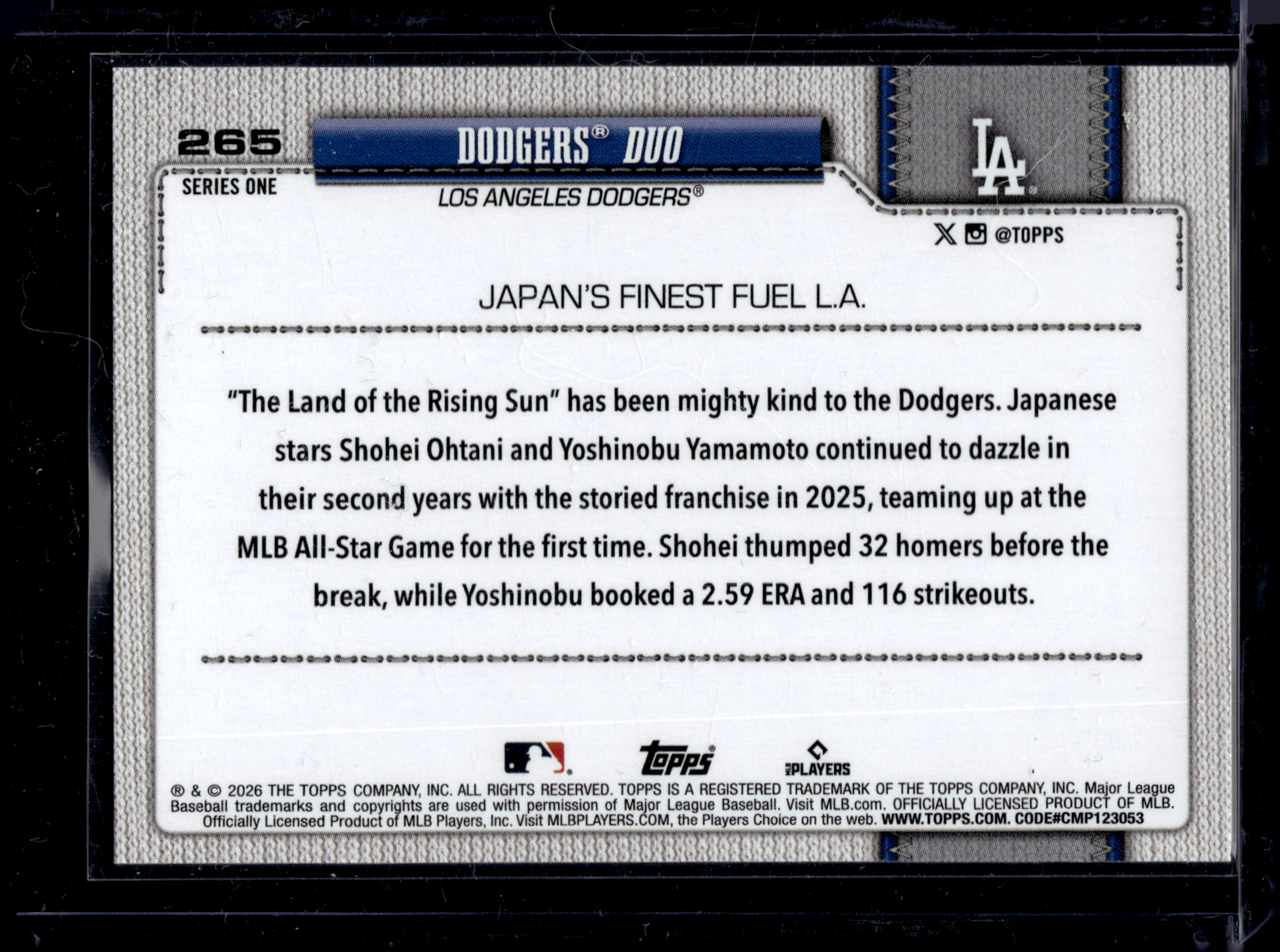 2024 Topps #183 Los Angeles Dodgers Team Card — front