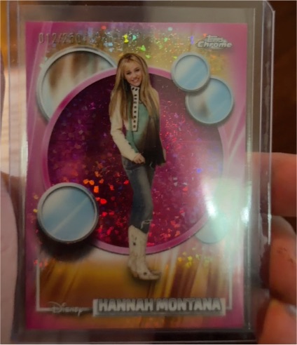 2026 Topps Chrome Disney #4 Hannah Montana Pink Mini Diamond — front