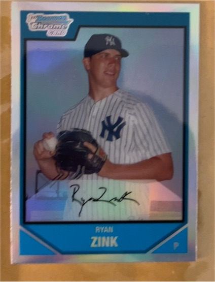 2007 Bowman Chrome Draft Picks #BDPP9 Ryan Zink — front