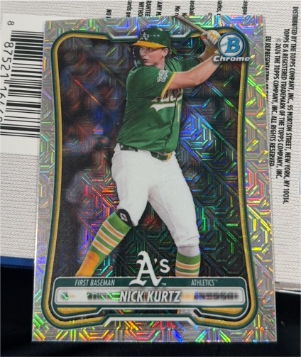 2026 Bowman Chrome #10 Nick Kurtz Mojo Refractor Oakland Athletics — front