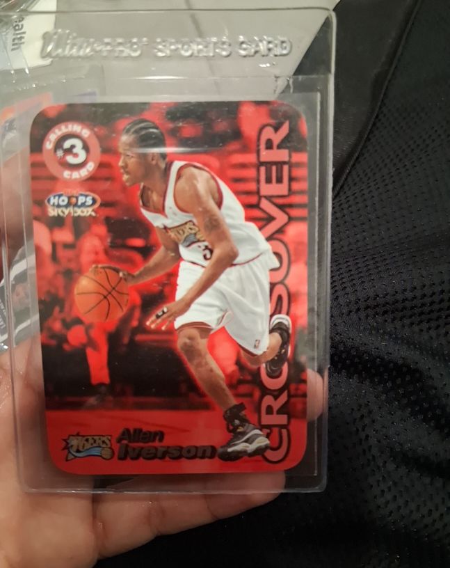 1999-00 SkyBox NBA Hoops #3 Allen Iverson Calling Card Insert — front