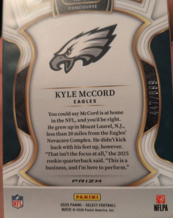 2025 Panini Select Concourse #91 Kyle McCord — front