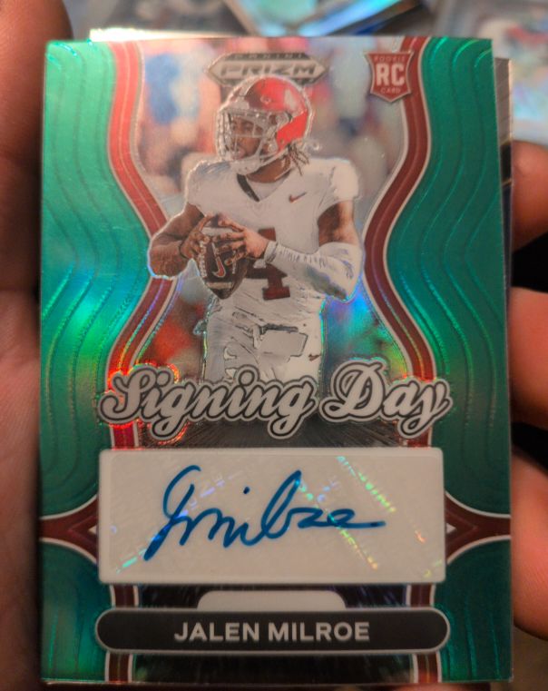 2025 Panini Prizm Draft Picks Signing Day #SD-JME Jalen Milroe — front
