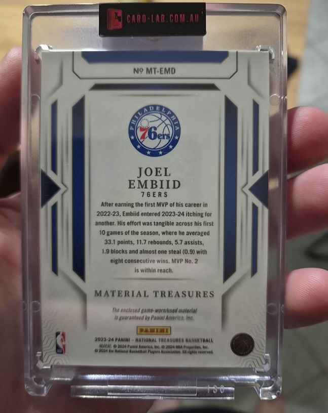 2023-24 Panini National Treasures Material Treasures Joel Embiid — front